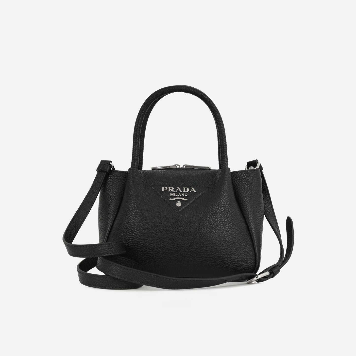 Prada Mini Daino - Black Taurillon | Silver Hardware