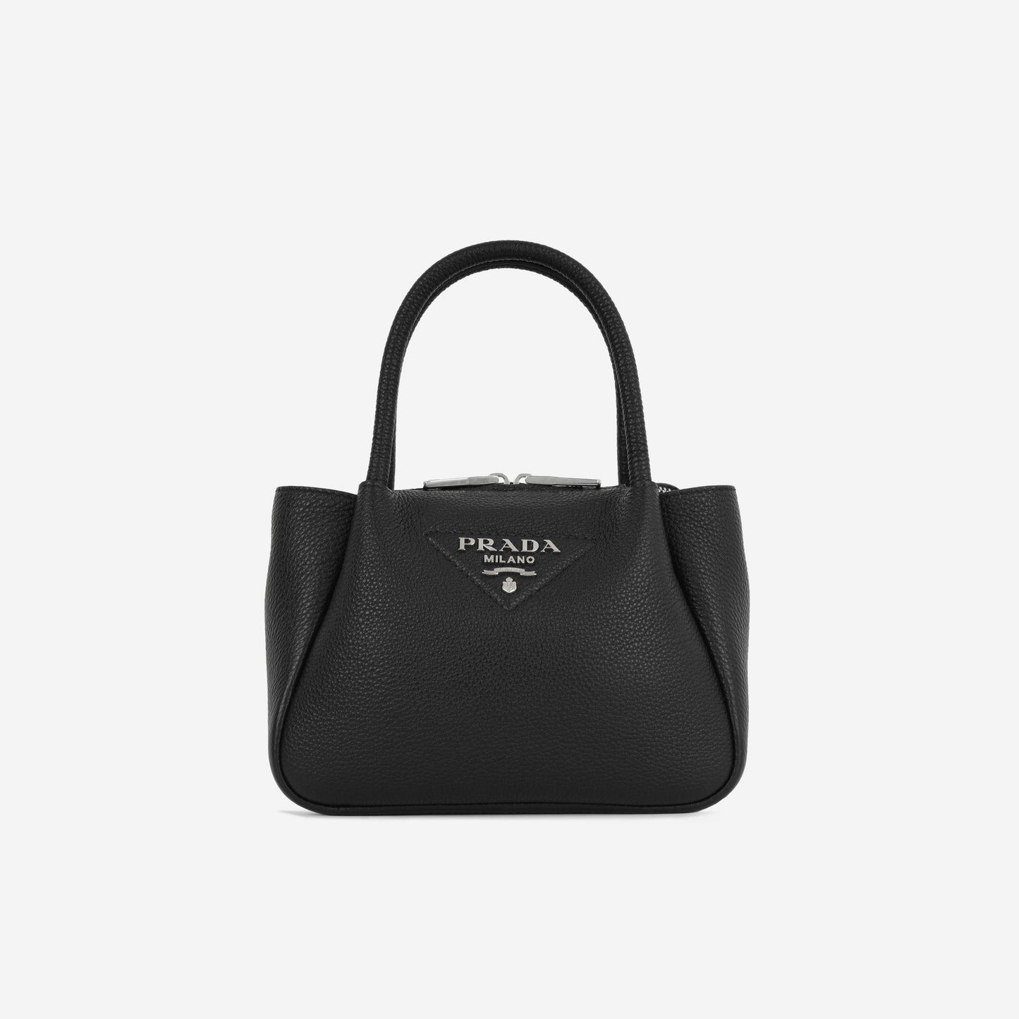 Prada Mini Daino - Black Taurillon | Silver Hardware