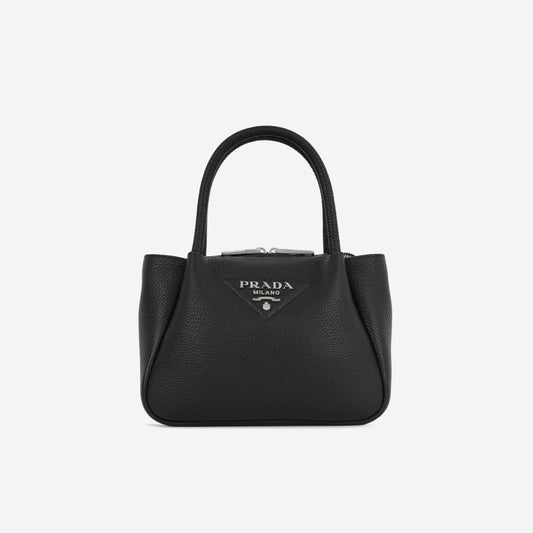 Prada Mini Daino - Black Taurillon | Silver Hardware