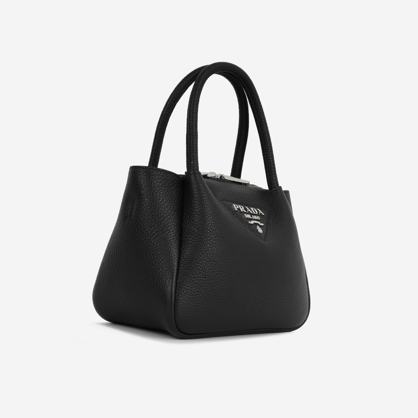 Prada Mini Daino - Black Taurillon | Silver Hardware