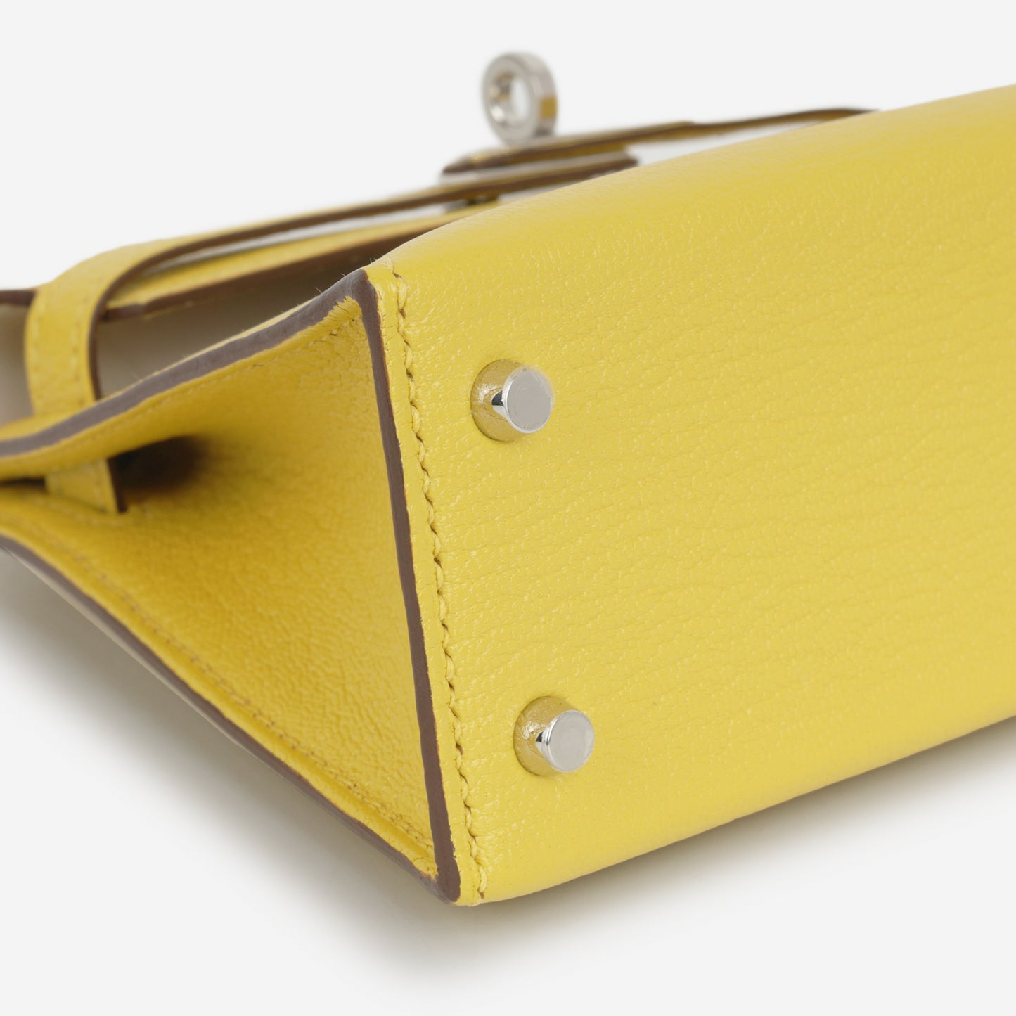 Hermès Verso Mini Kelly - Jaune De Naples Chevron Mysore / Beton Interior | Palladium Hardware