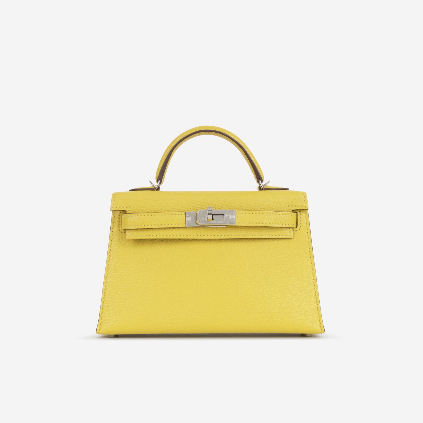 Hermès Verso Mini Kelly - Jaune De Naples Chevron Mysore / Beton Interior | Palladium Hardware