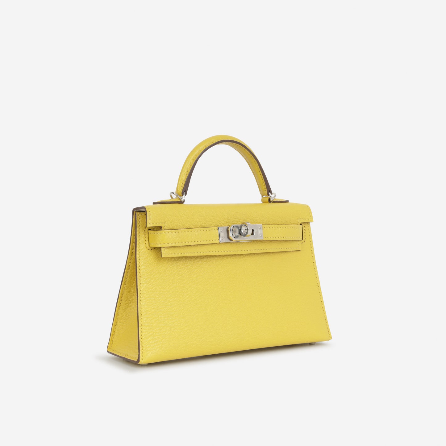 Hermès Verso Mini Kelly - Jaune De Naples Chevron Mysore / Beton Interior | Palladium Hardware