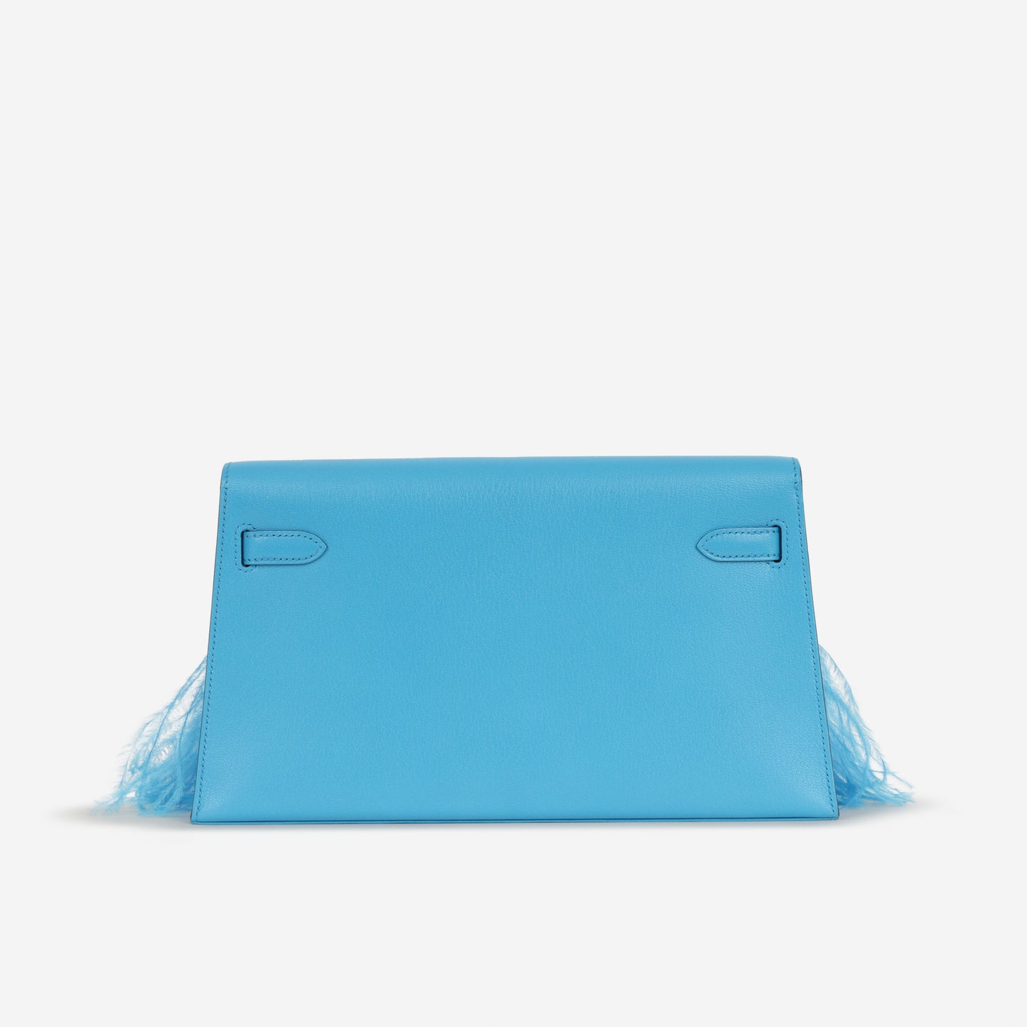 Hermès Kelly Elan Foile - Bleu Frida Chevre Chamkila / Plumes D'Autruche | Palladium Hardware