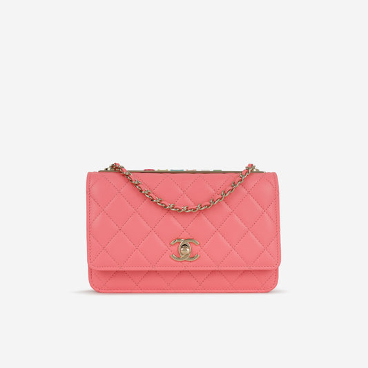 Chanel Trendy Wallet on Chain - Hot Pink Calfskin | Champagne Gold Hardware