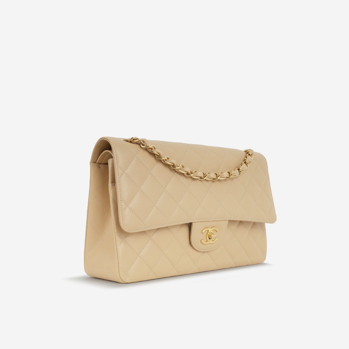 Chanel Classic Jumbo Double Flap - Beige Caviar | Gold Hardware