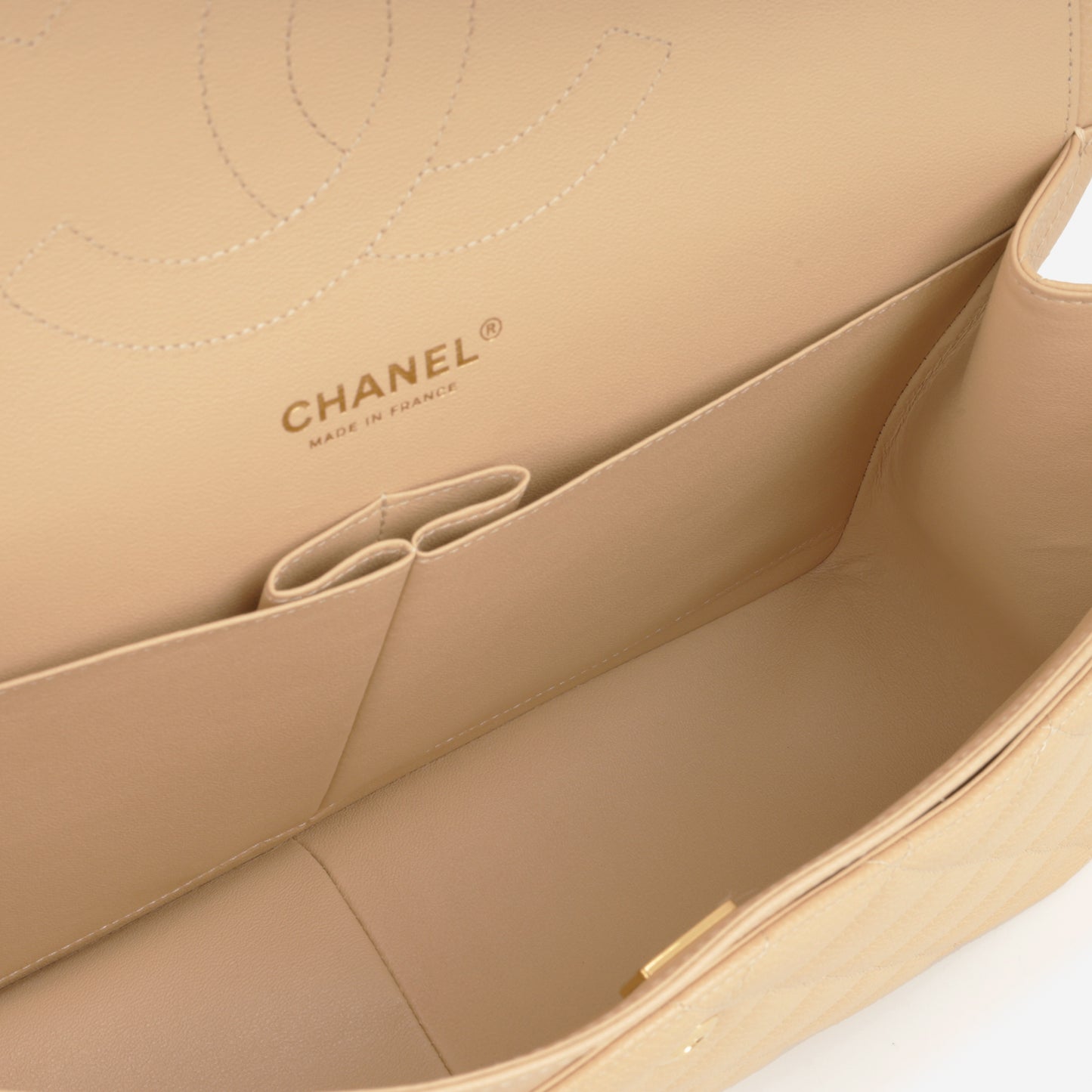 Chanel Classic Jumbo Double Flap - Beige Caviar | Gold Hardware