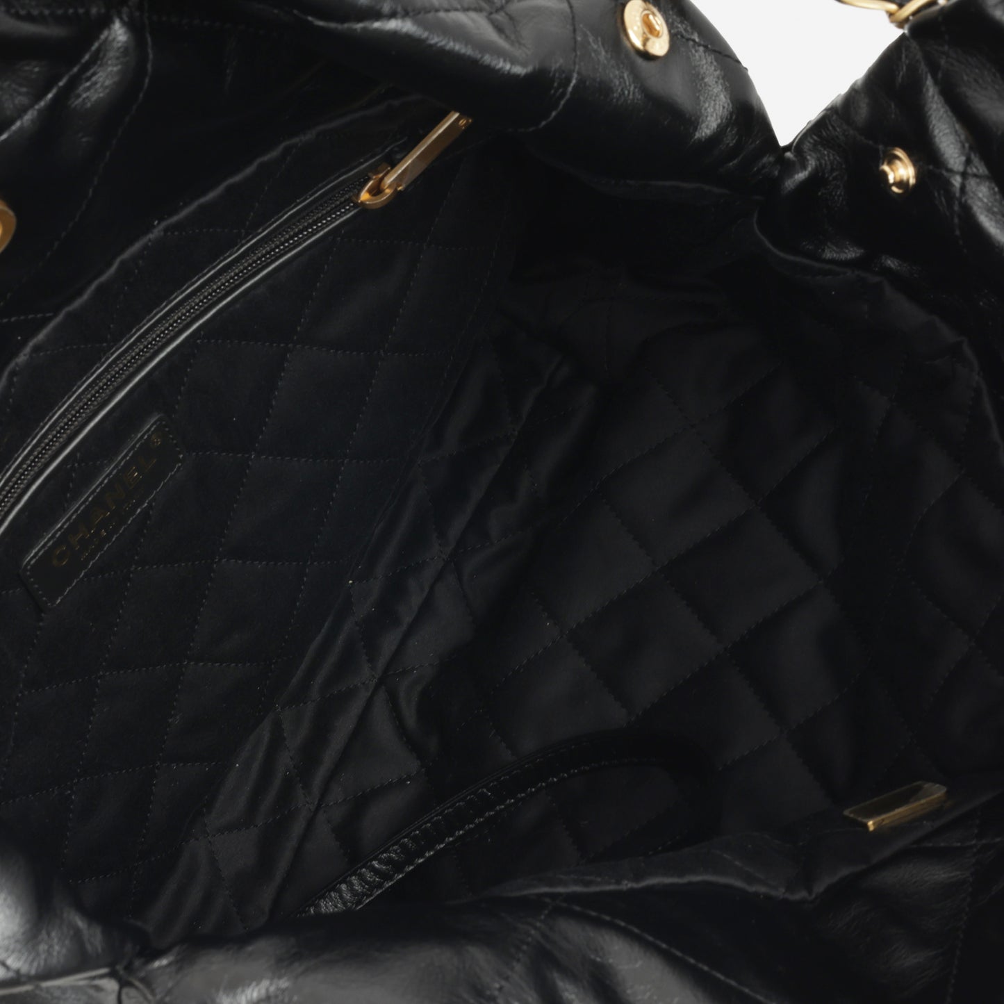Chanel 22 CC Hobo - Black Shiny Calfskin | Gold Hardware
