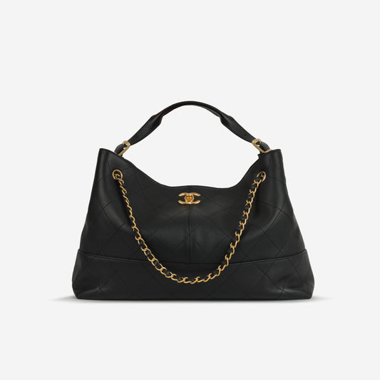 Chanel CC Shopping Tote - Black Lambskin | Gold Hardware