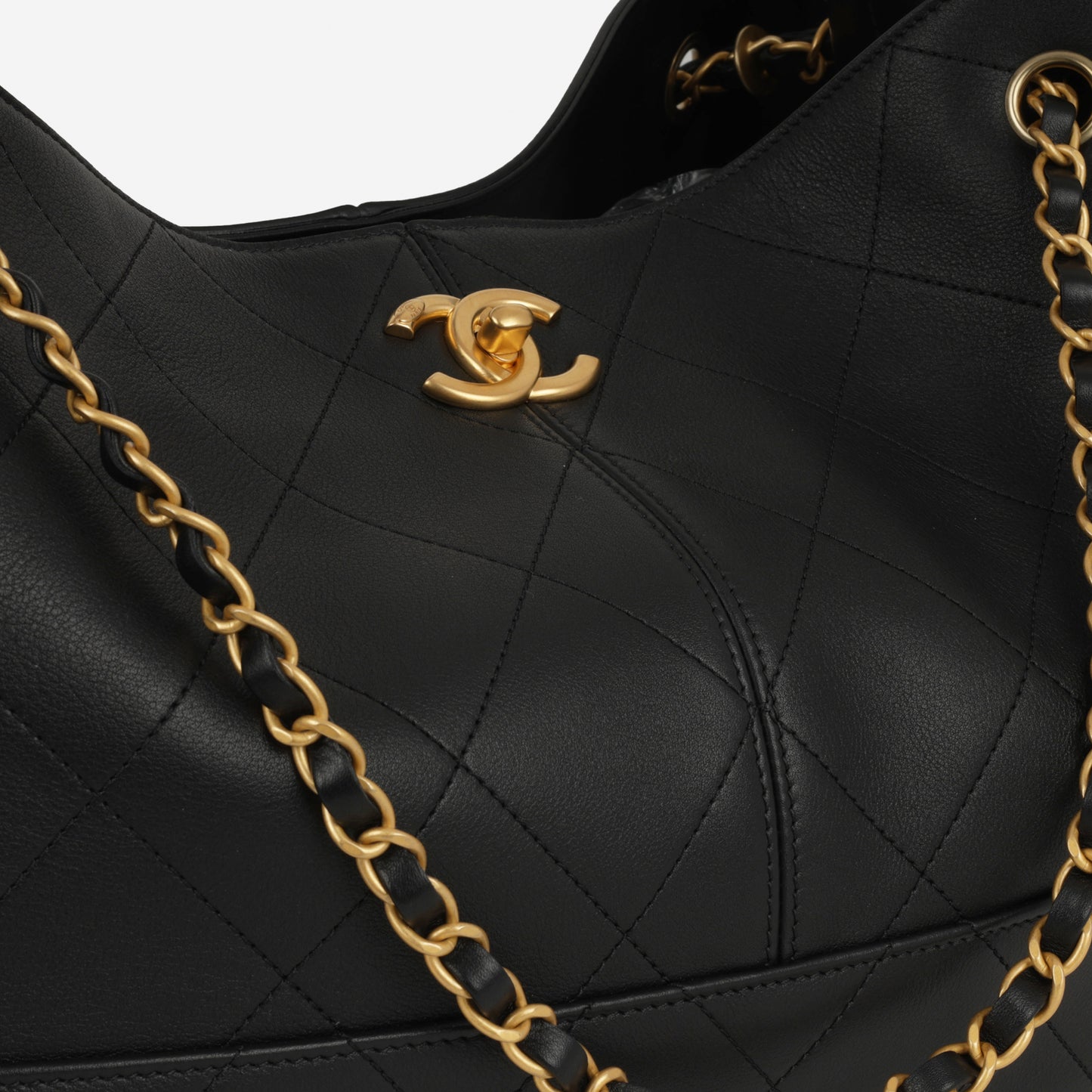 Chanel CC Shopping Tote - Black Lambskin | Gold Hardware