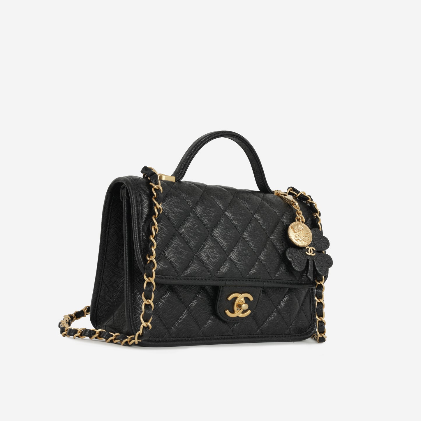 Chanel 25B Top Handle Flap Bag | Antique Gold Hardware