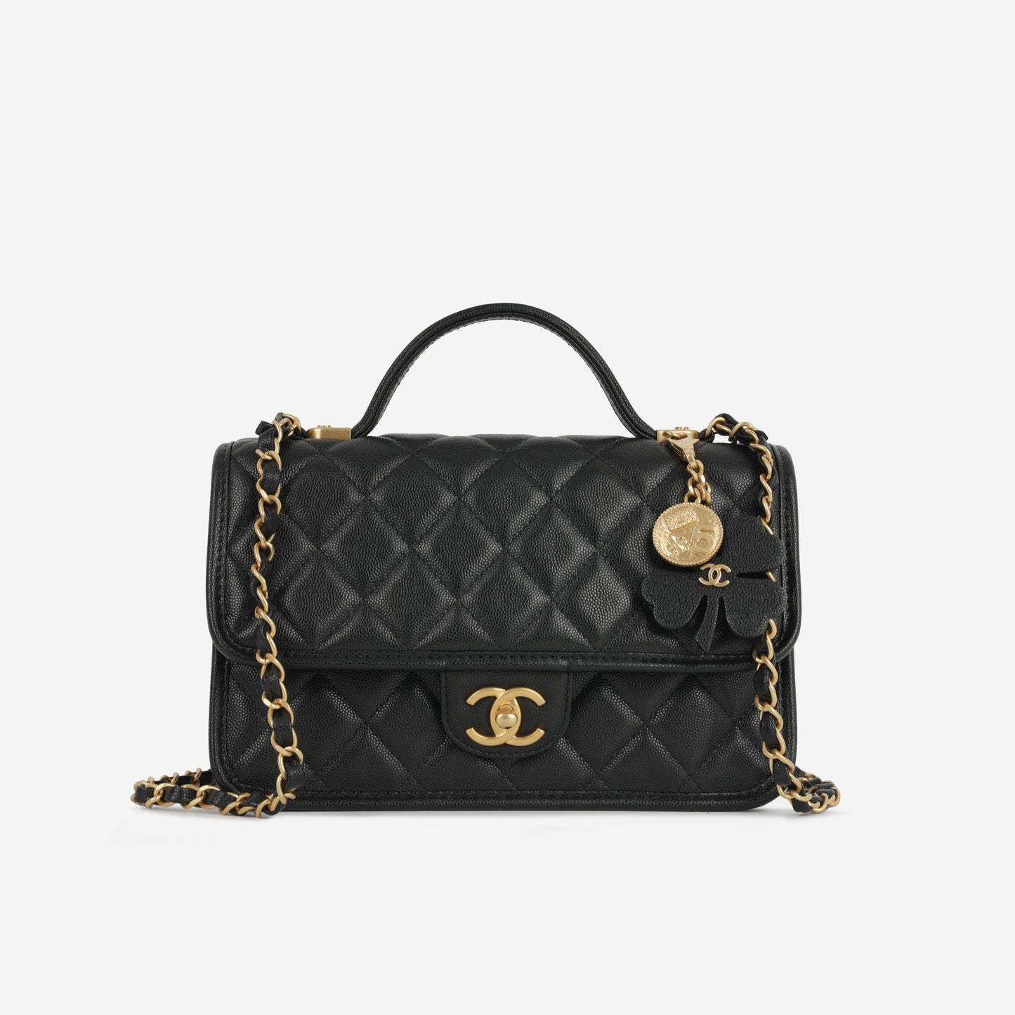 Chanel 25B Top Handle Flap Bag | Antique Gold Hardware