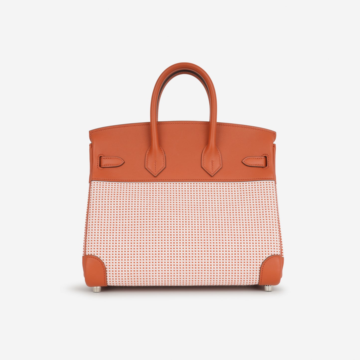 Hermès Birkin 25 - Brique Swift / Mauve Sylvester & Ecru Toile | Palladium Hardware