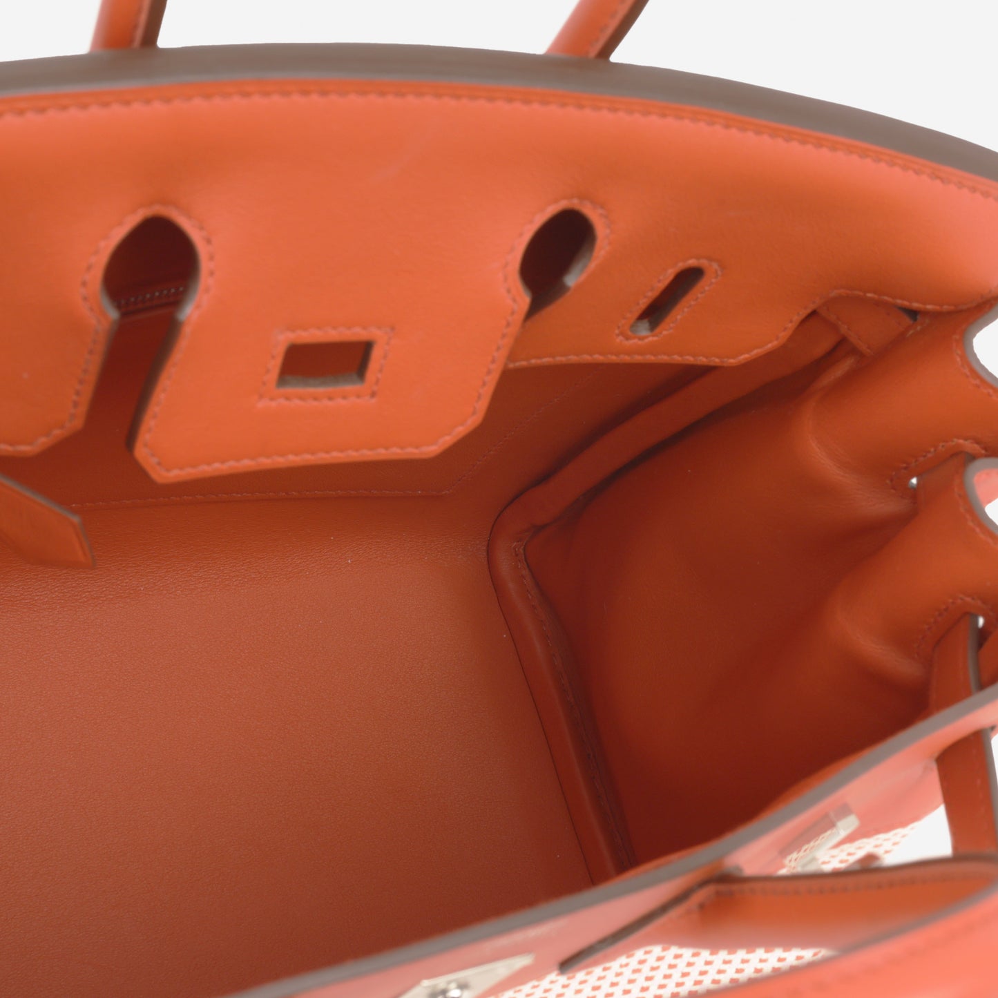 Hermès Birkin 25 - Brique Swift / Mauve Sylvester & Ecru Toile | Palladium Hardware