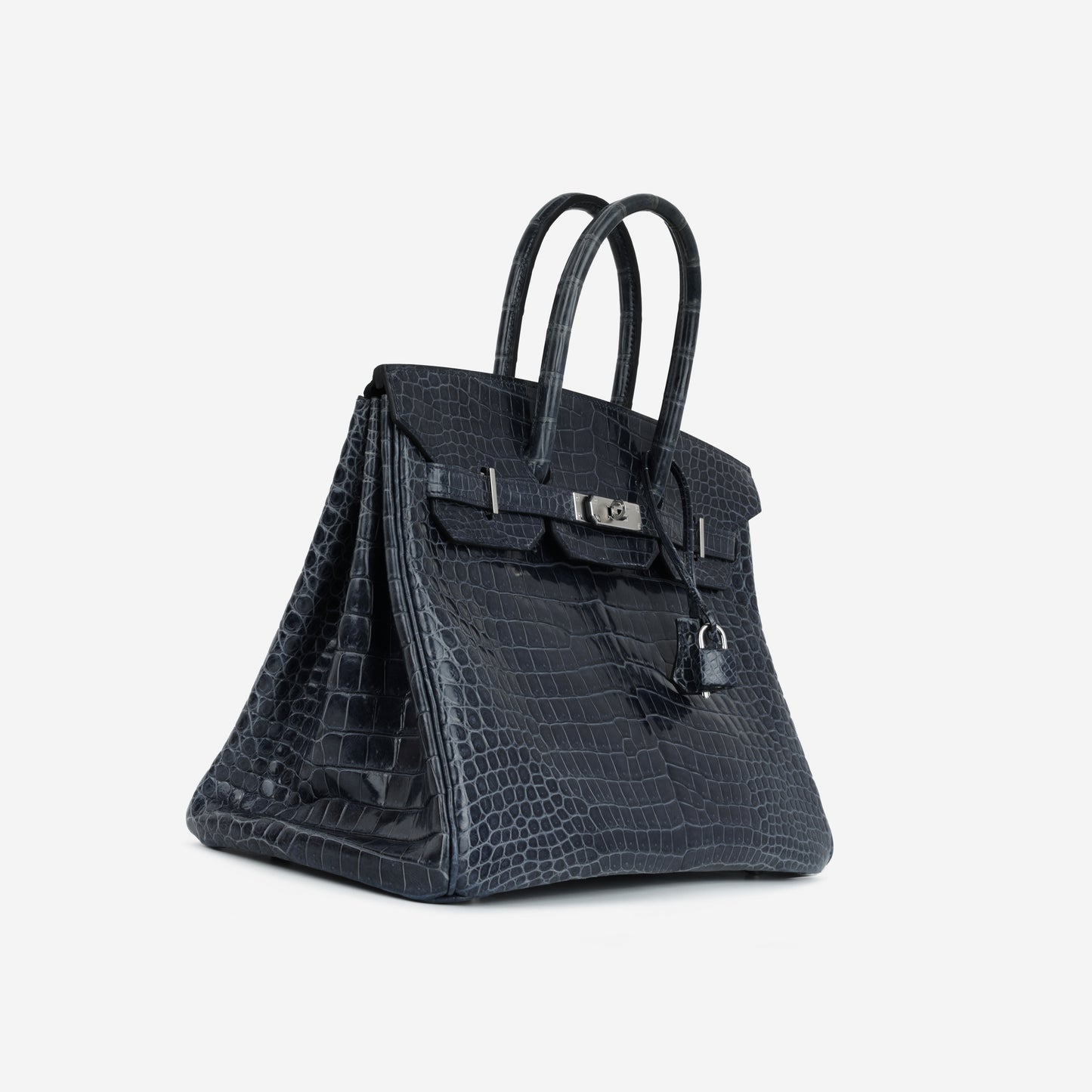 Hermès  Birkin 35 - Bleu De Malte Crocodile Porosus Lisse | Palladium Hardware
