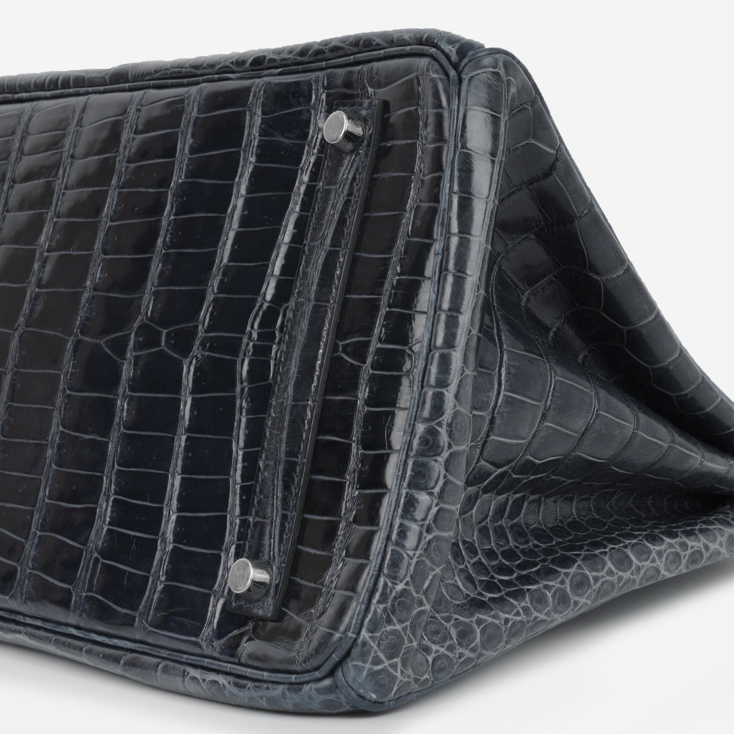 Hermès  Birkin 35 - Bleu De Malte Crocodile Porosus Lisse | Palladium Hardware