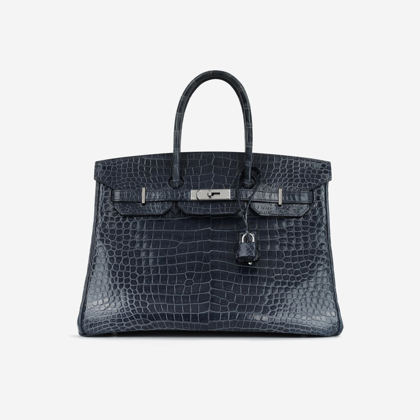 Hermès  Birkin 35 - Bleu De Malte Crocodile Porosus Lisse | Palladium Hardware