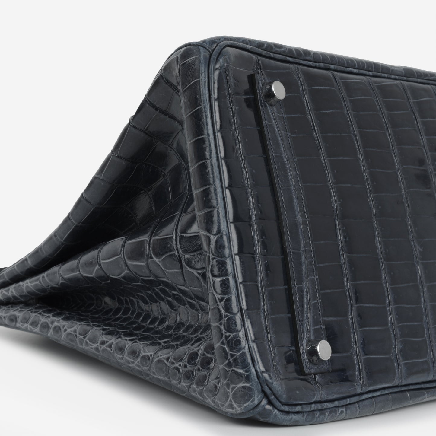 Hermès  Birkin 35 - Bleu De Malte Crocodile Porosus Lisse | Palladium Hardware