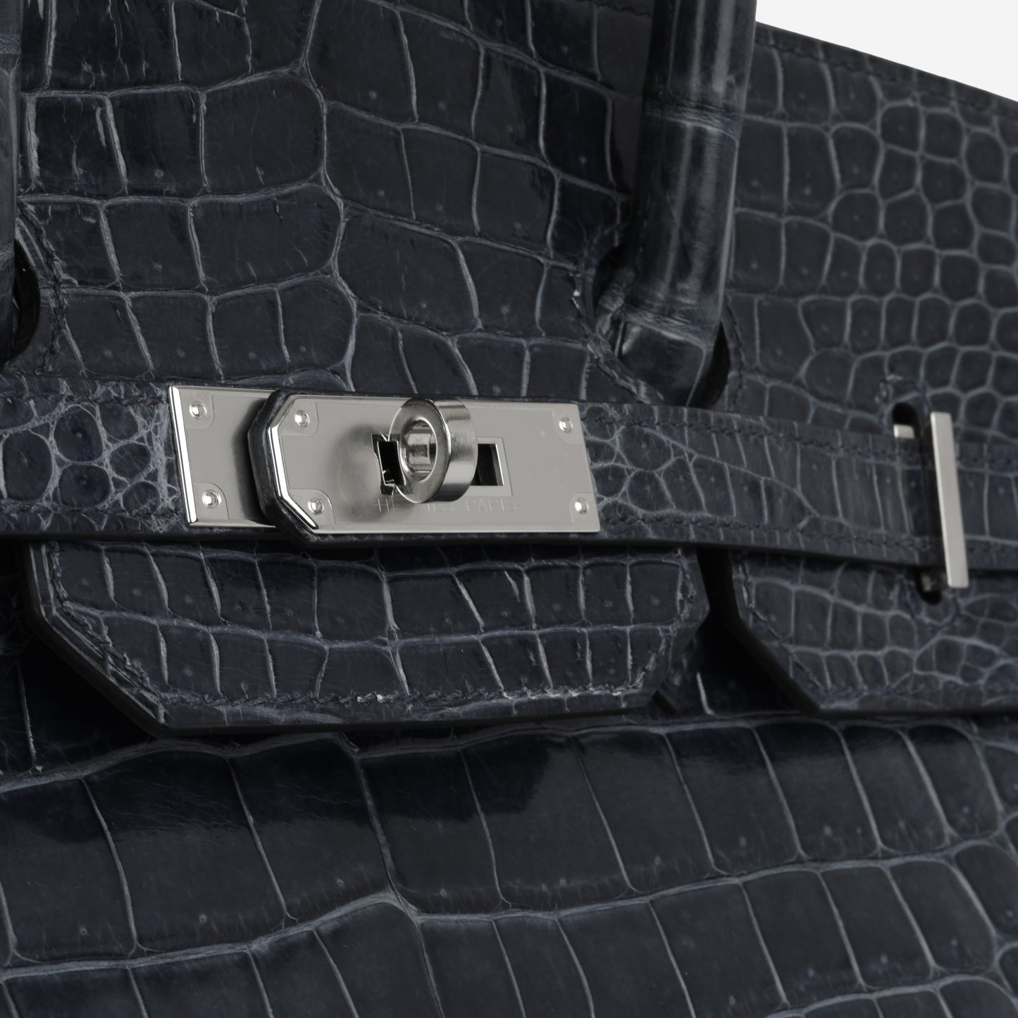 Hermès  Birkin 35 - Bleu De Malte Crocodile Porosus Lisse | Palladium Hardware