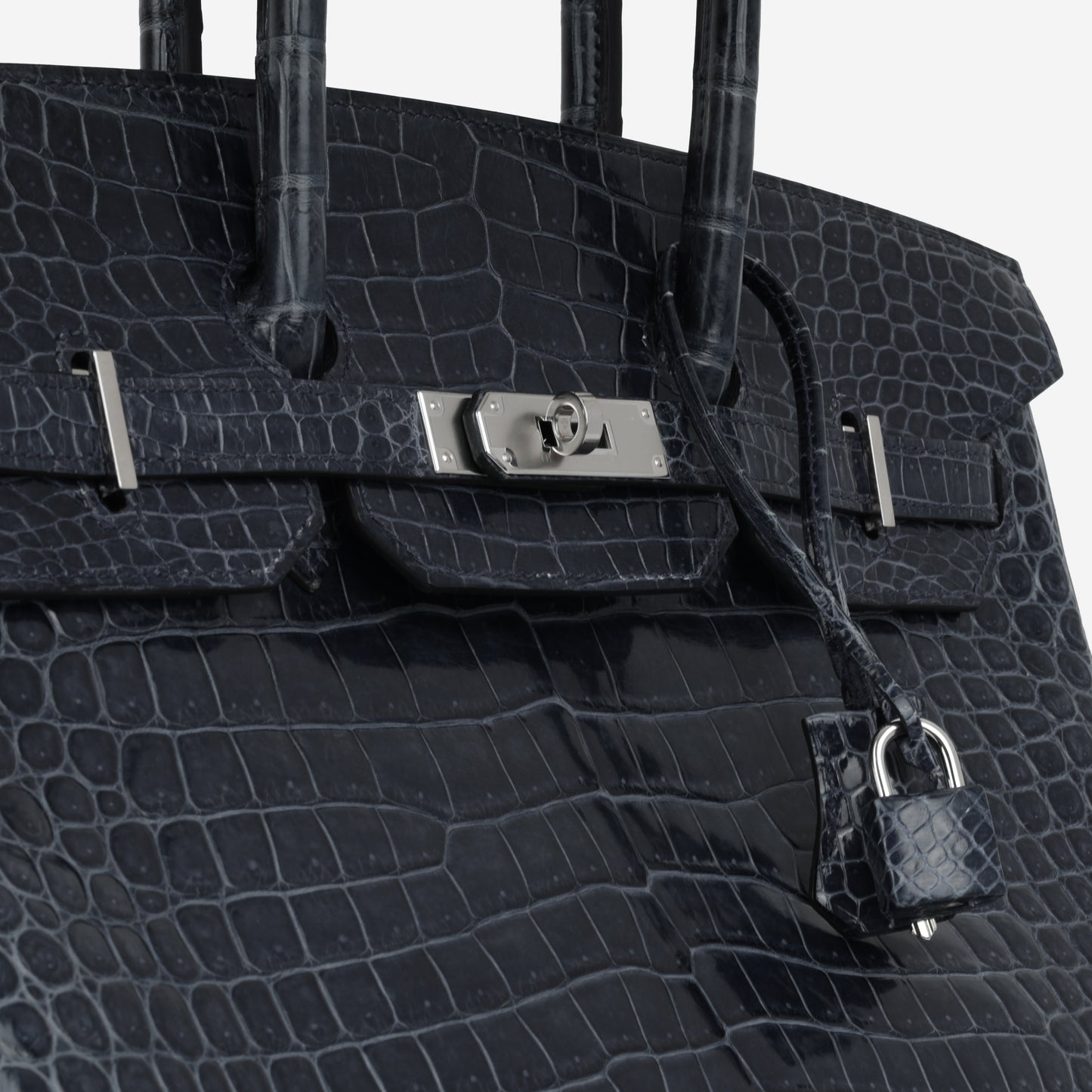 Hermès  Birkin 35 - Bleu De Malte Crocodile Porosus Lisse | Palladium Hardware