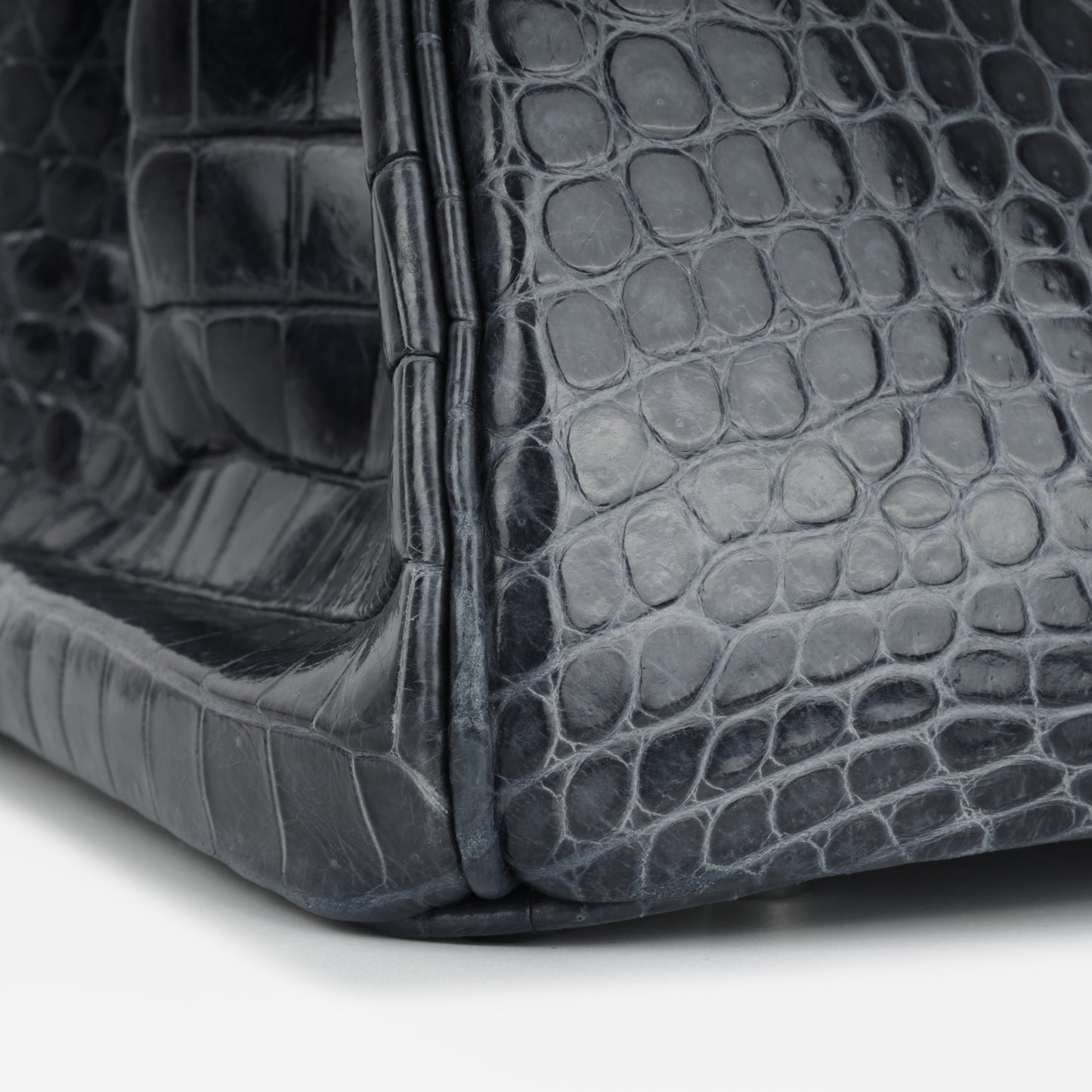 Hermès  Birkin 35 - Bleu De Malte Crocodile Porosus Lisse | Palladium Hardware