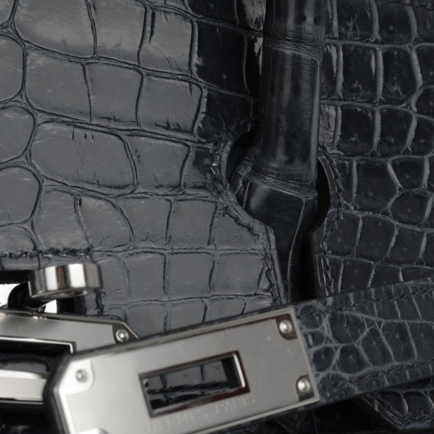 Hermès  Birkin 35 - Bleu De Malte Crocodile Porosus Lisse | Palladium Hardware