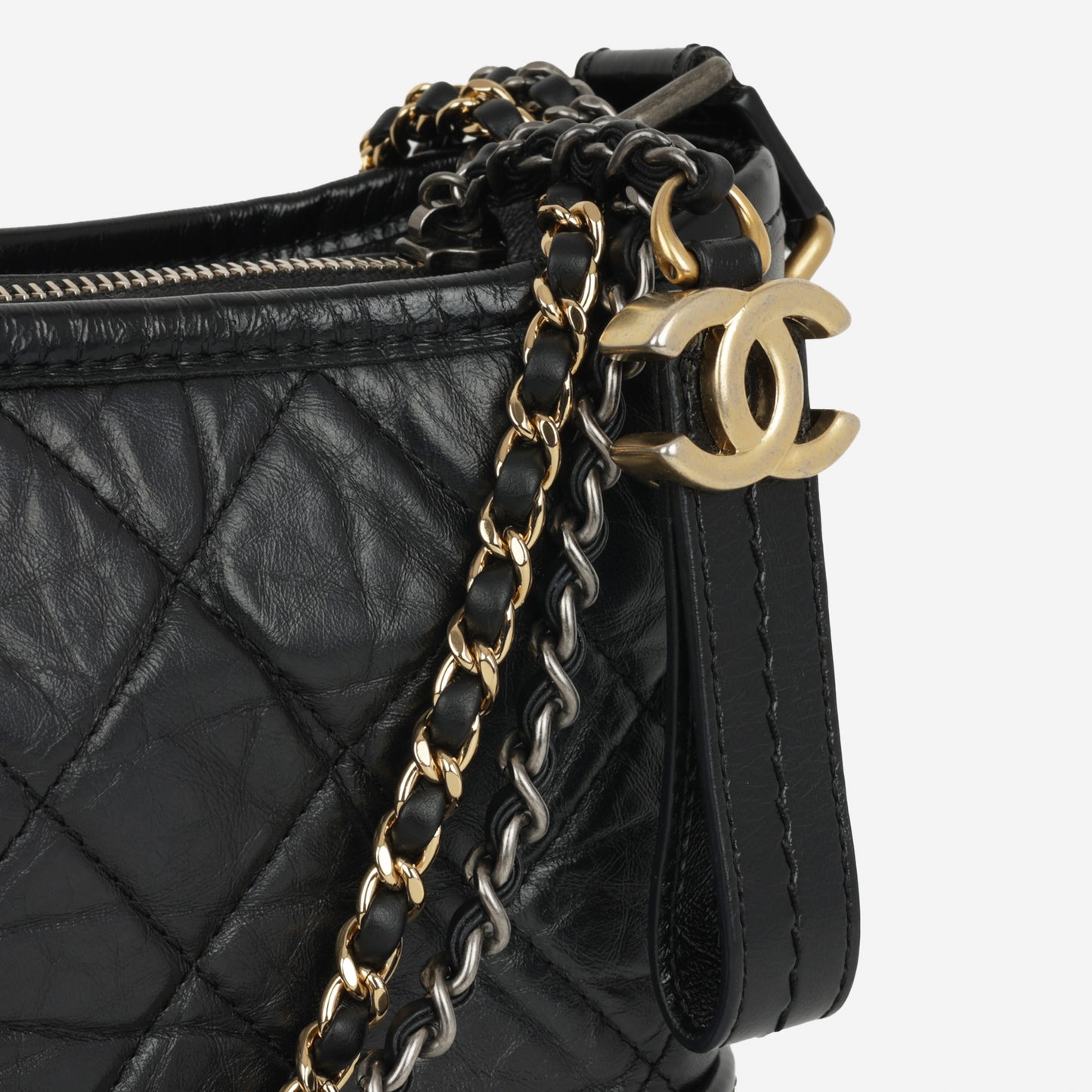 Gabrielle - Small - Black Aged Calfskin | Mixed Hardware