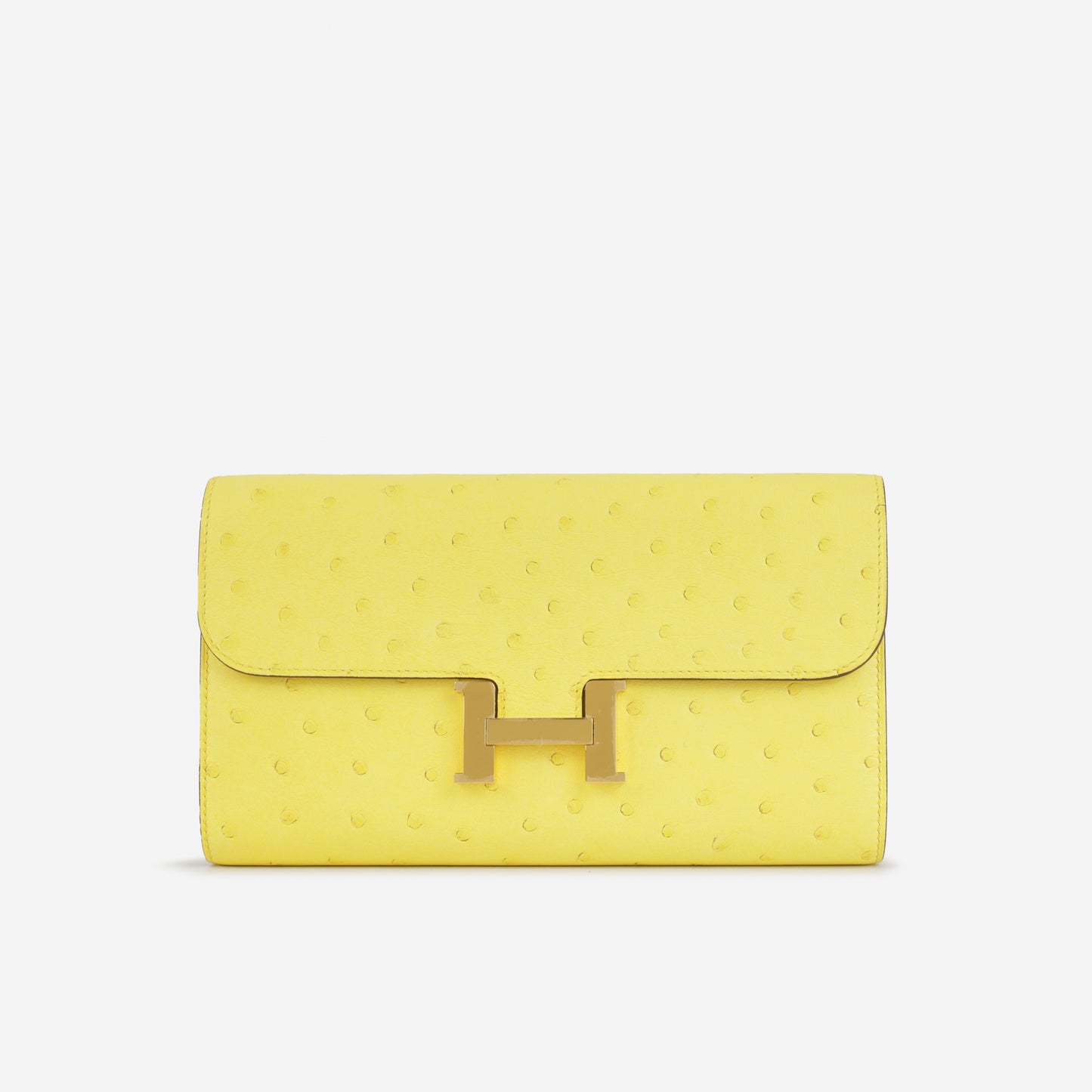 Constance To Go - Jaune Citron Ostrich | Gold Hardware