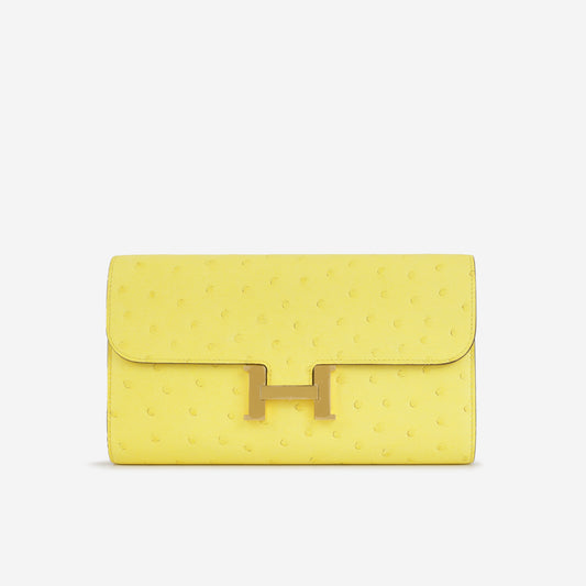 Constance To Go - Jaune Citron Ostrich | Gold Hardware