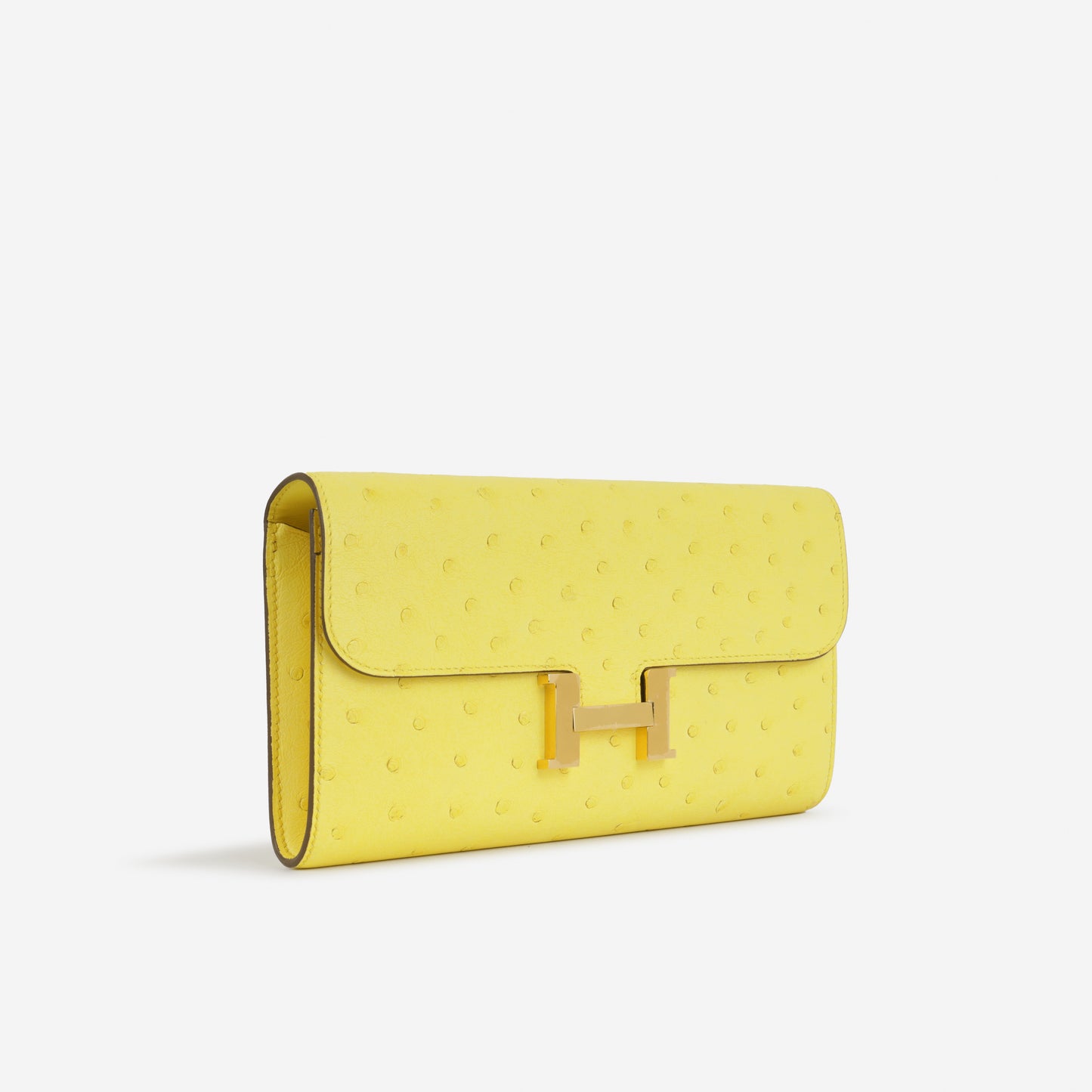 Constance To Go - Jaune Citron Ostrich | Gold Hardware