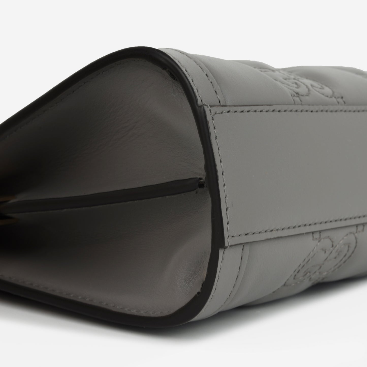 Gucci Ophidia Clasp Clutch on Chain - Grey GG Calfskin | Gold Hardware