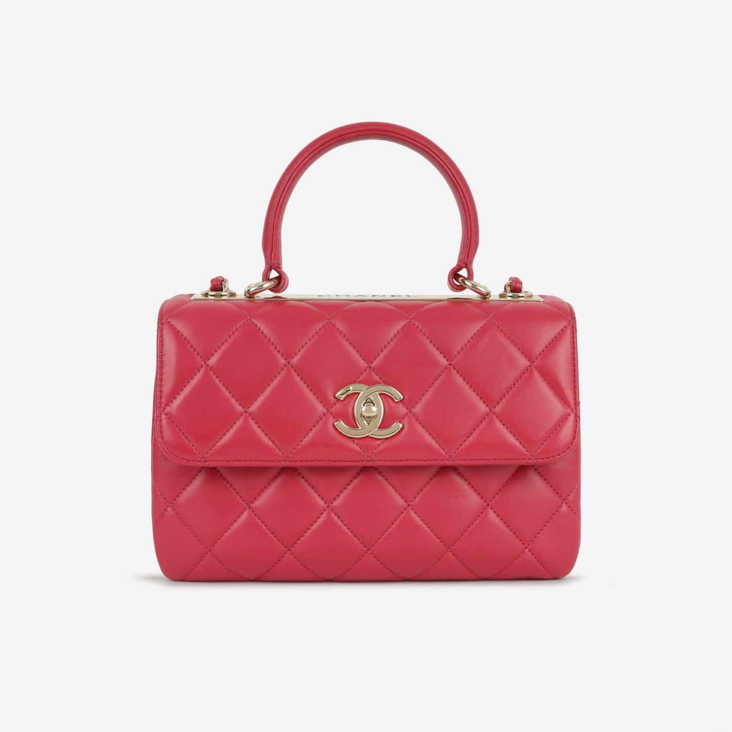 Chanel Small Trendy CC Flap Bag - Raspberry Lambskin | Champagne Gold Hardware