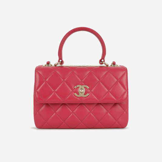 Chanel Small Trendy CC Flap Bag - Raspberry Lambskin | Champagne Gold Hardware