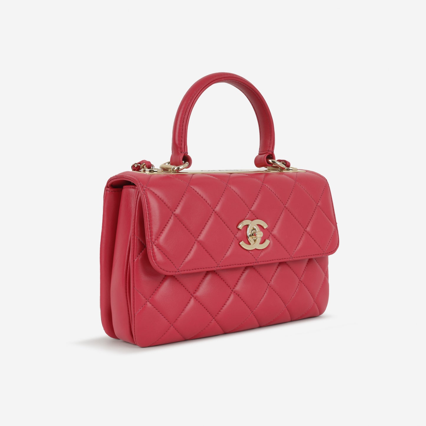 Chanel Small Trendy CC Flap Bag - Raspberry Lambskin | Champagne Gold Hardware