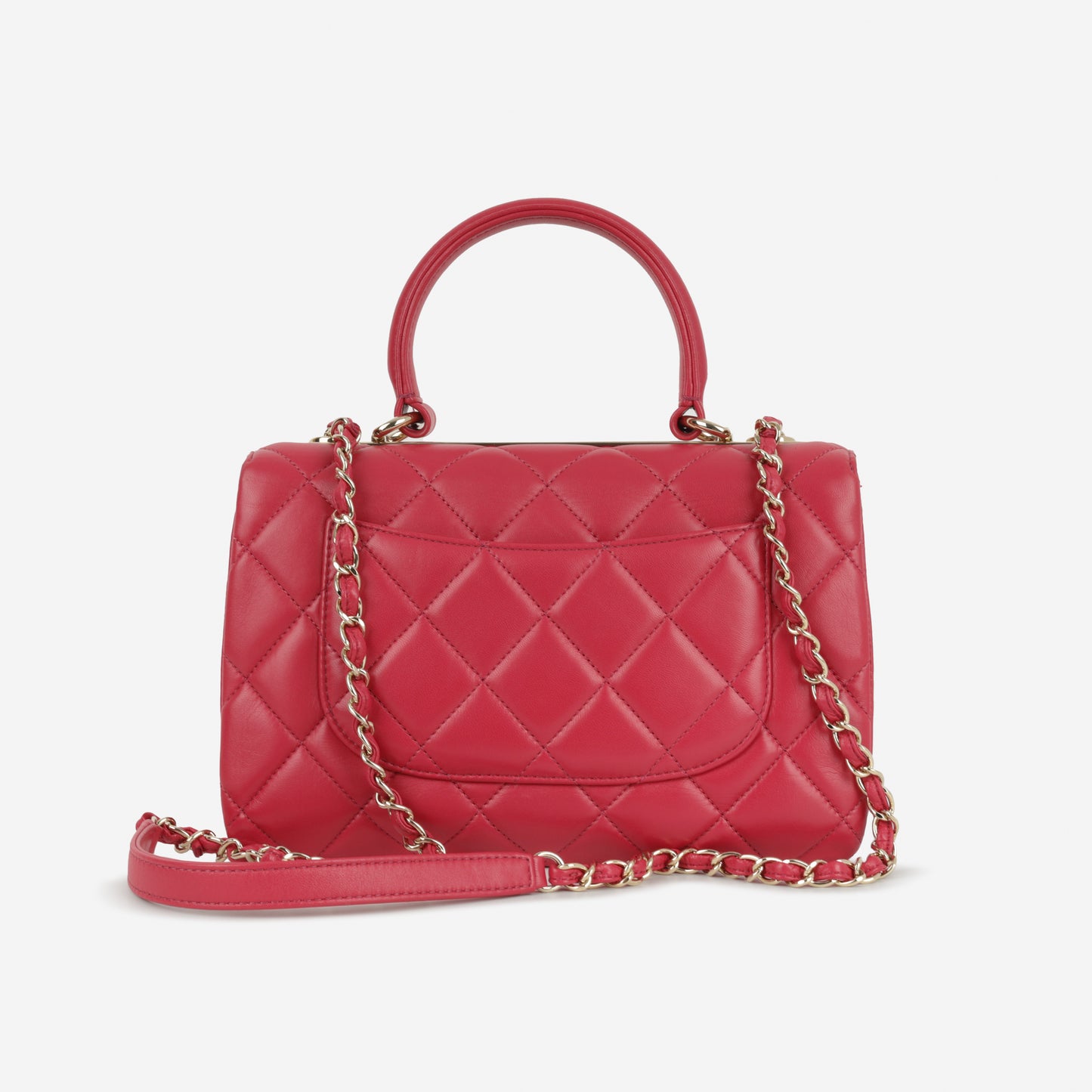 Chanel Small Trendy CC Flap Bag - Raspberry Lambskin | Champagne Gold Hardware