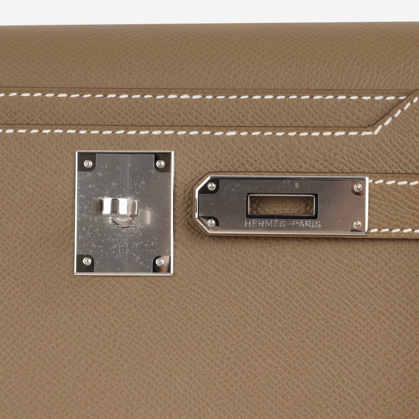Hermès Kelly Dépêches 25 - Etoupe Epsom | Palladium Hardware