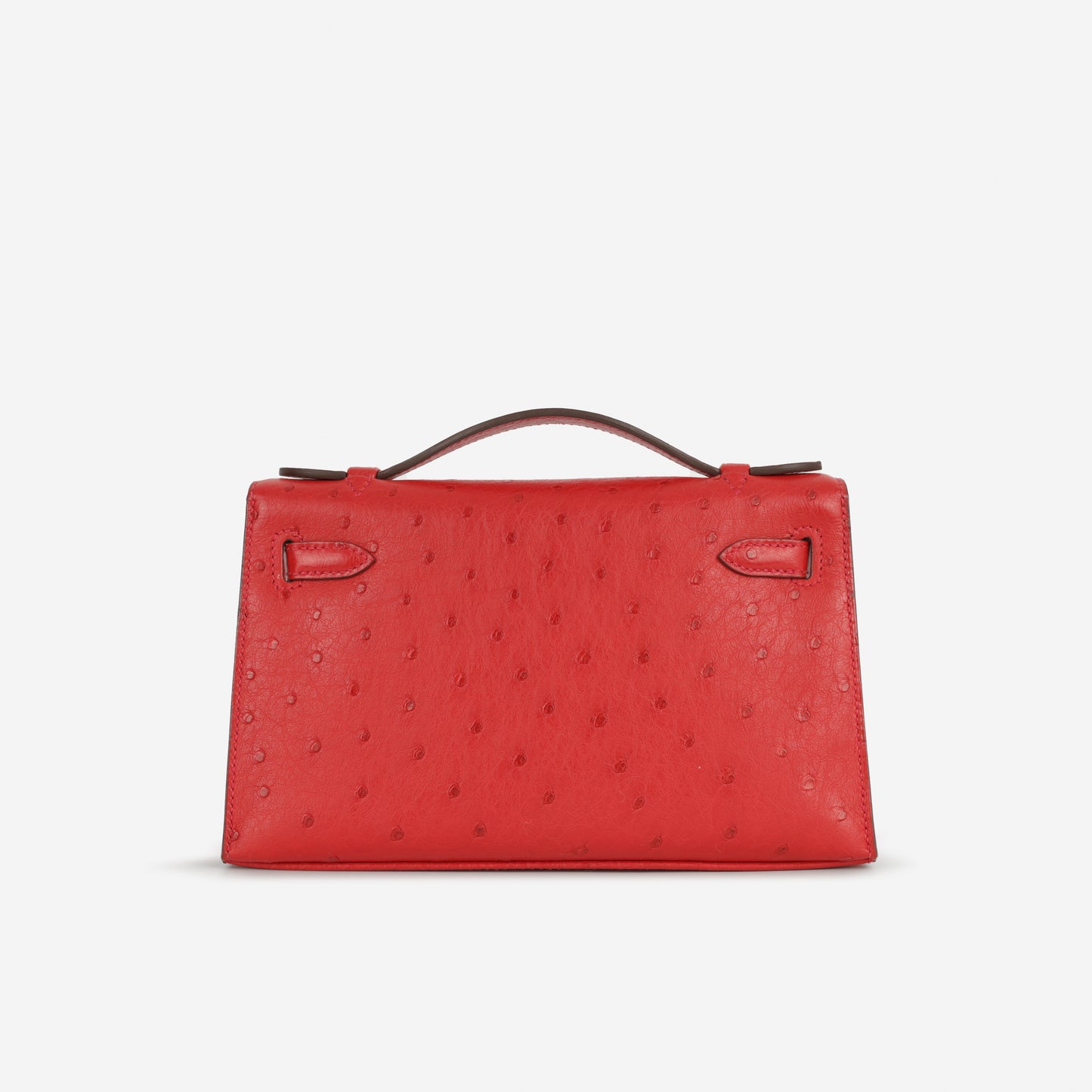 Hermès Kelly Pochette - Rouge Vif Ostrich | Gold Hardware
