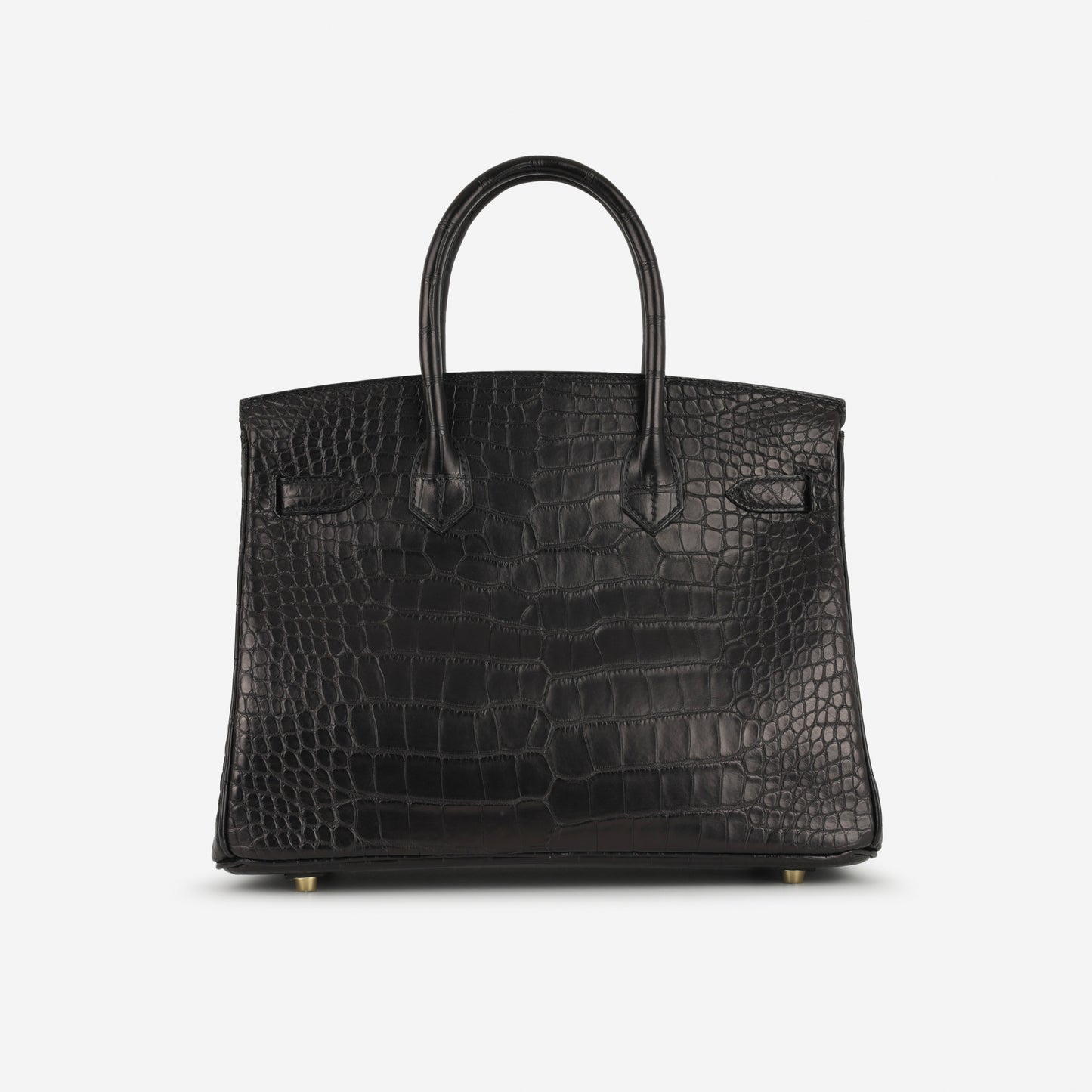 HSS Hermès Birkin 30 - Black Matte Alligator / Orange Interior | Permabrass Hardware