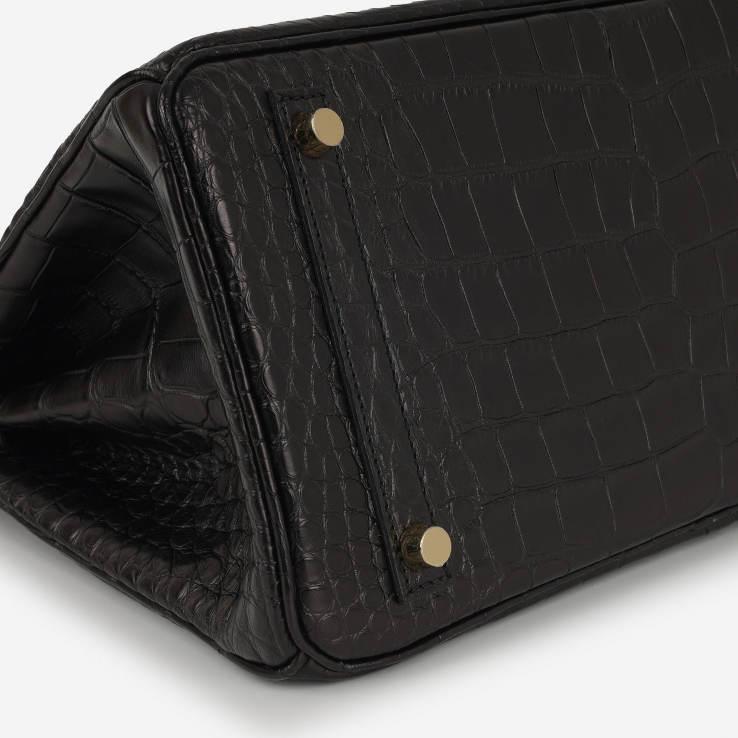 HSS Hermès Birkin 30 - Black Matte Alligator / Orange Interior | Permabrass Hardware