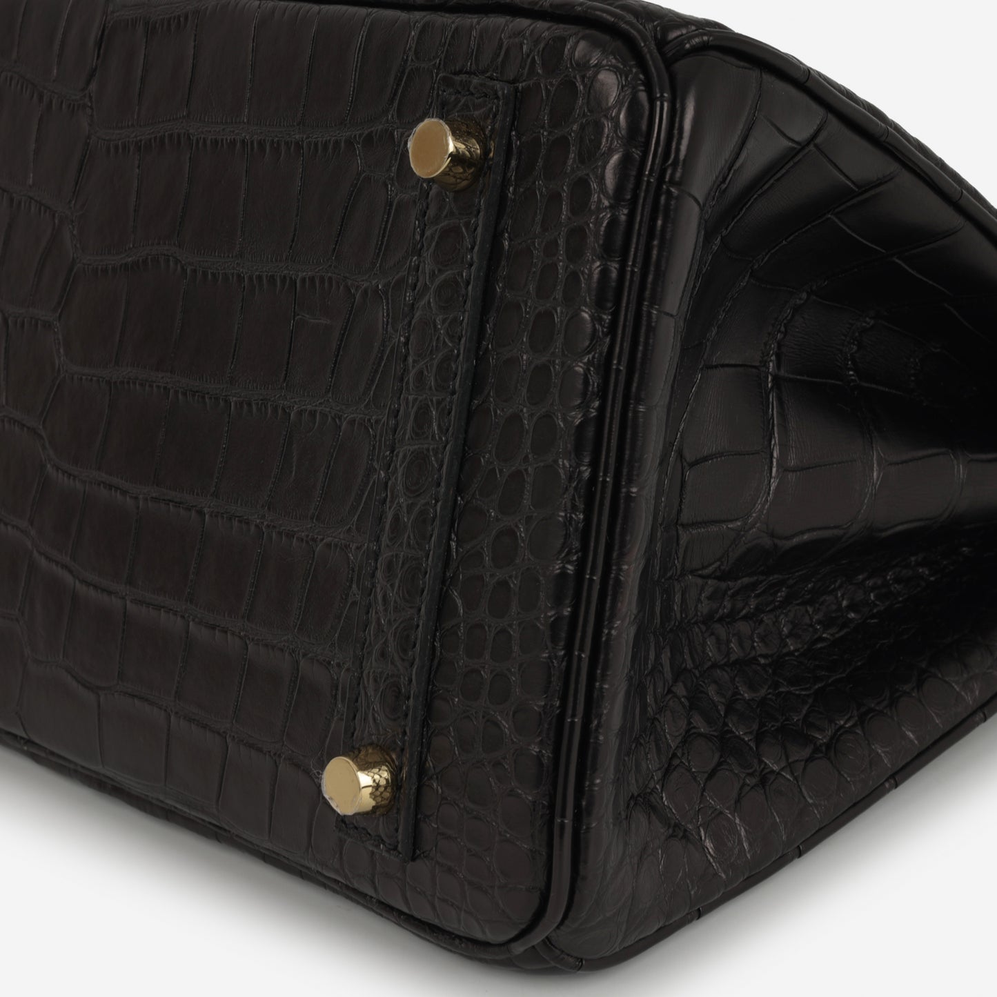 HSS Hermès Birkin 30 - Black Matte Alligator / Orange Interior | Permabrass Hardware