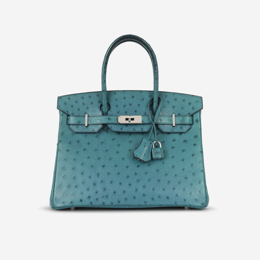 Hermès Birkin 30 - Bleu Colvert Ostrich | Palladium Hardware