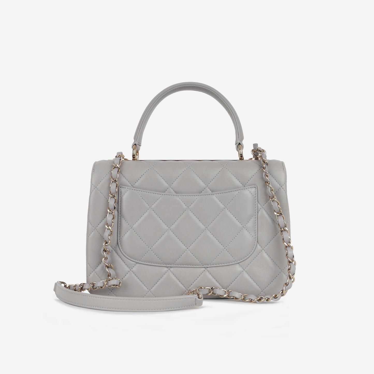 Chanel Small Trendy CC Flap Bag - Light Grey Lambskin | Champagne Gold Hardware