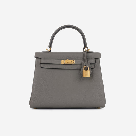 Hermès Kelly 25 - Gris Meyer Togo | Gold Hardware