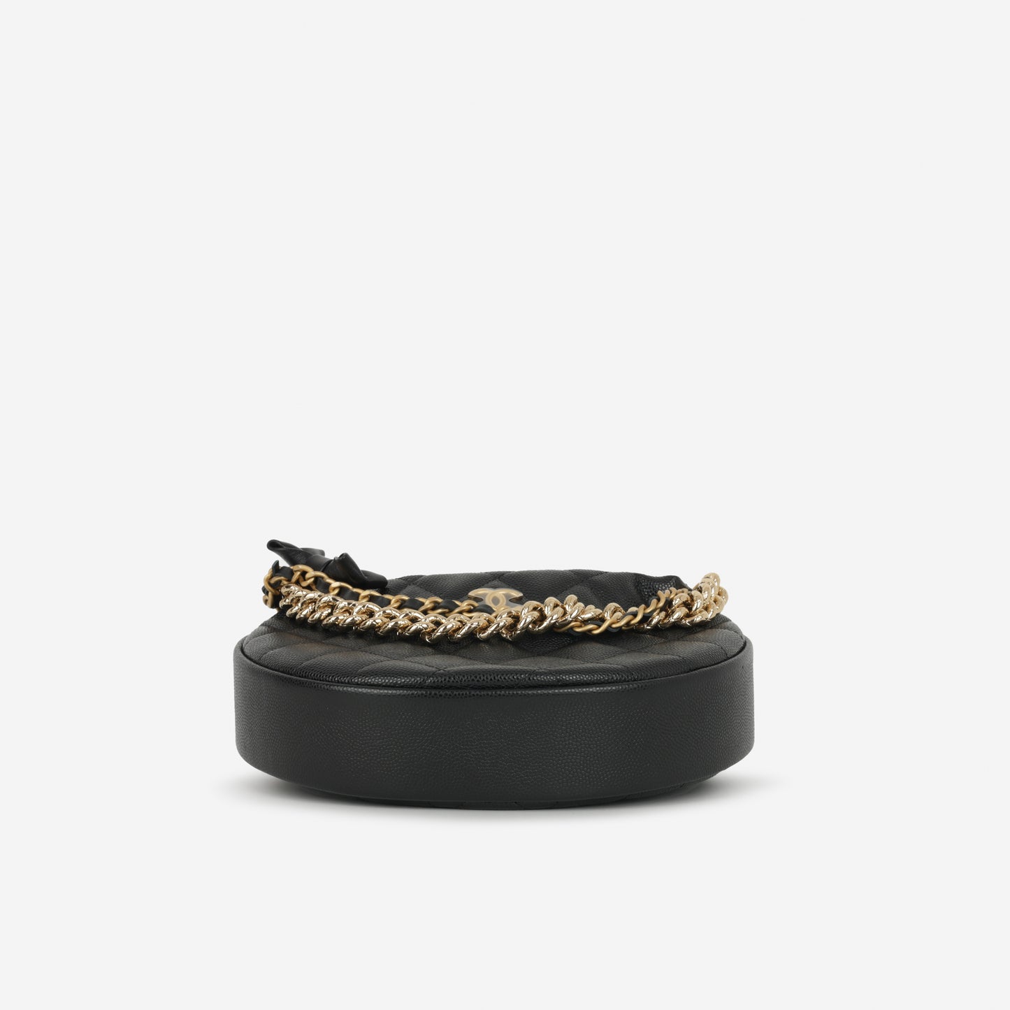 Chanel Half Moon Clutch Bag - Black Caviar | Gold Hardware