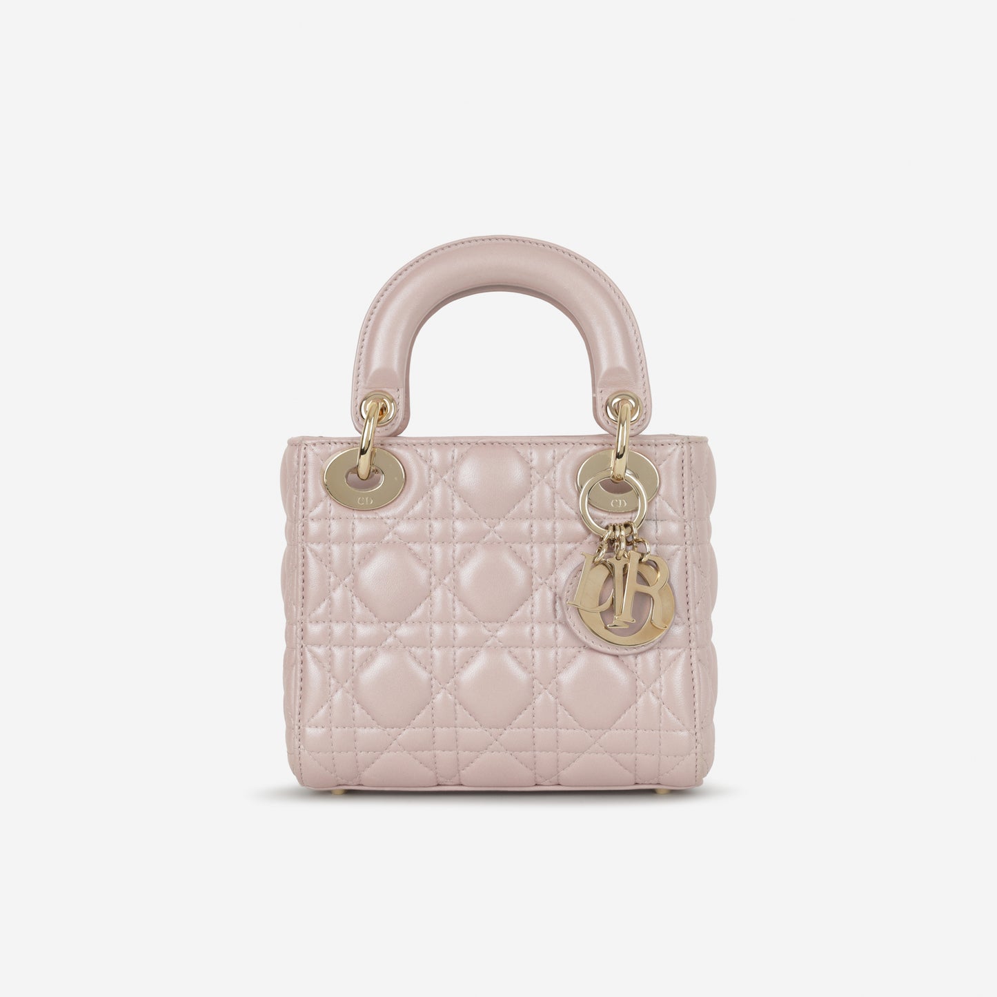 Dior Mini Lady Dior - Pearlescent Pink Lambskin | Champagne Gold Hardware