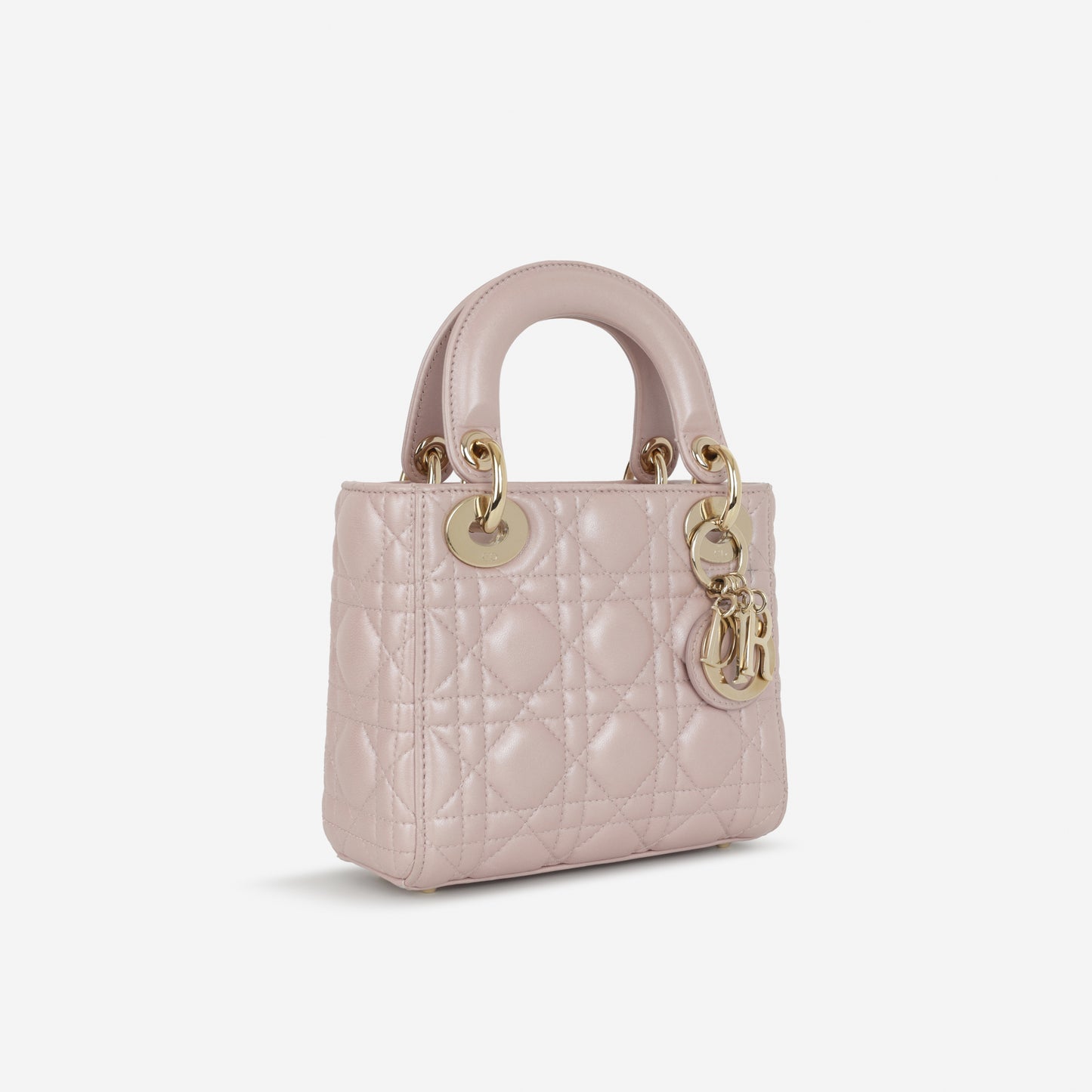 Dior Mini Lady Dior - Pearlescent Pink Lambskin | Champagne Gold Hardware