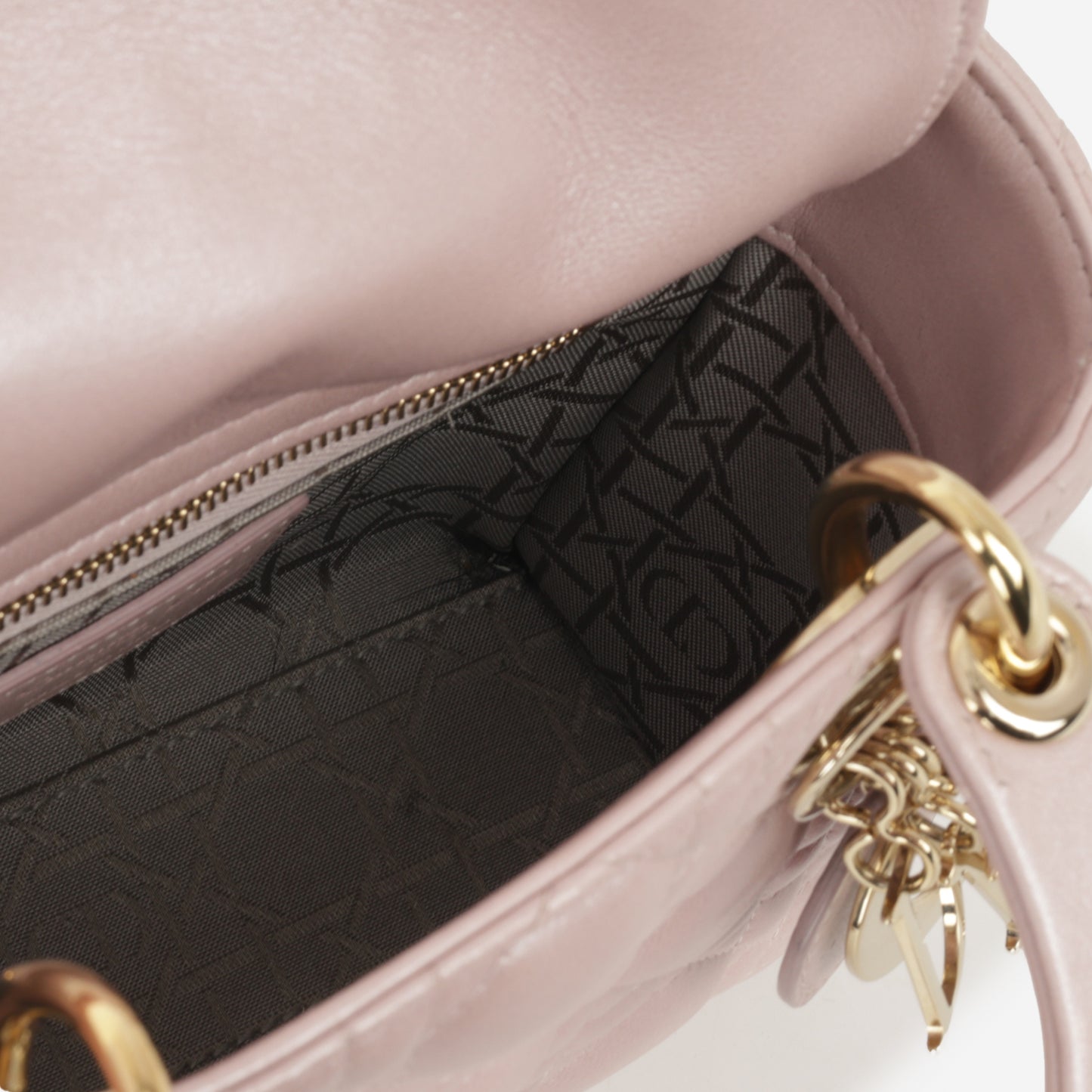 Dior Mini Lady Dior - Pearlescent Pink Lambskin | Champagne Gold Hardware