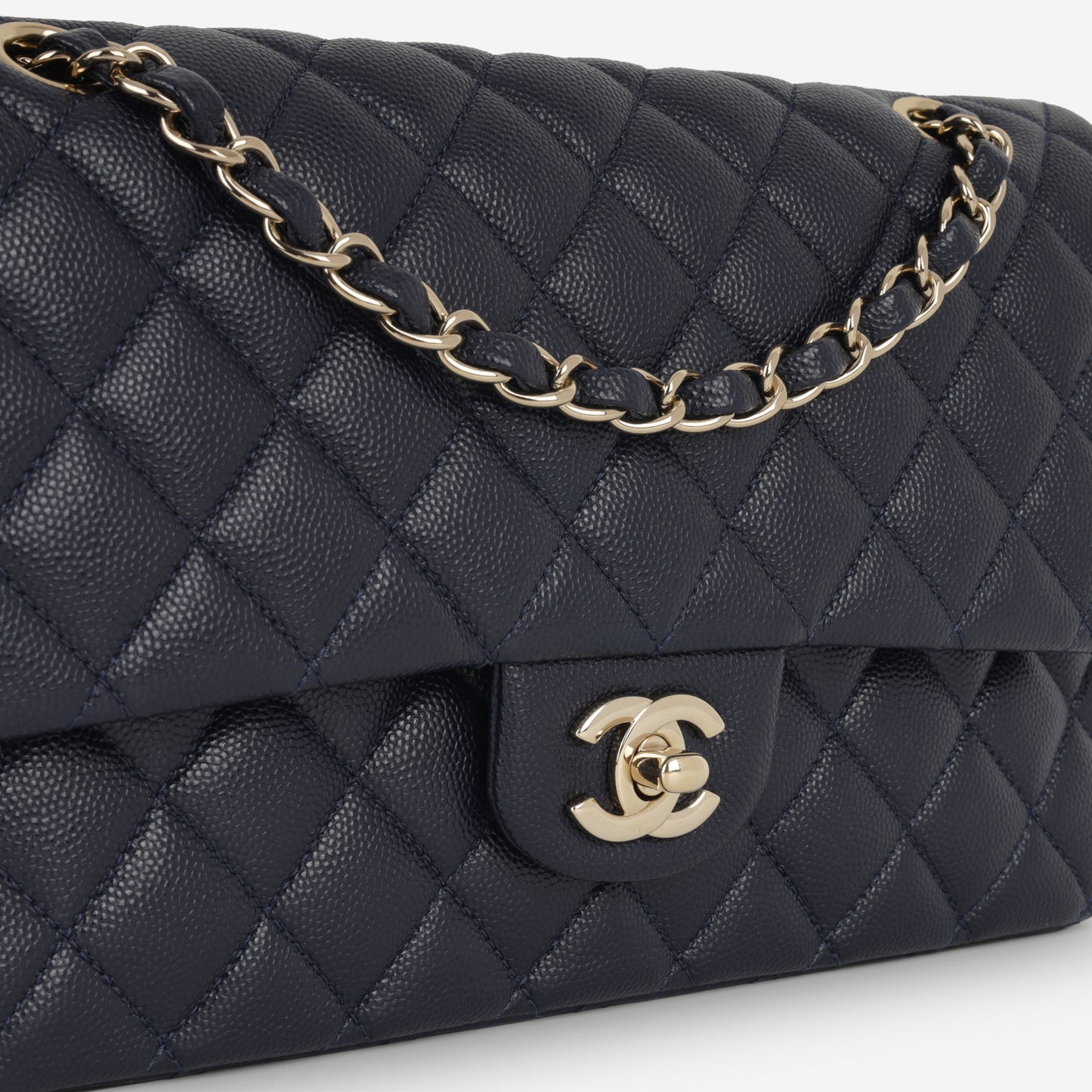 Chanel Medium Classic Flap - Navy Caviar | Champagne Gold Hardware
