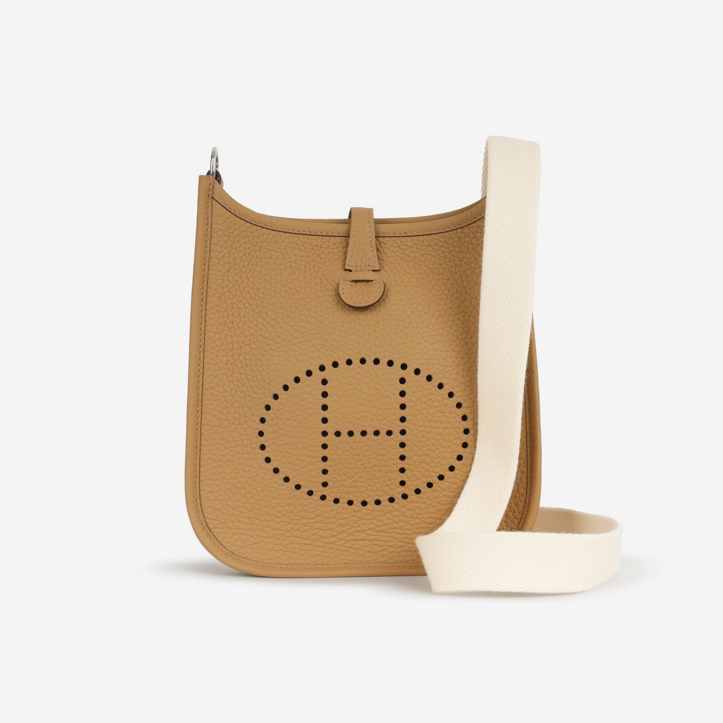 Hermès Mini Evelyne 16  - Biscuit Clemence / Nata Strap | Palladium Hardware