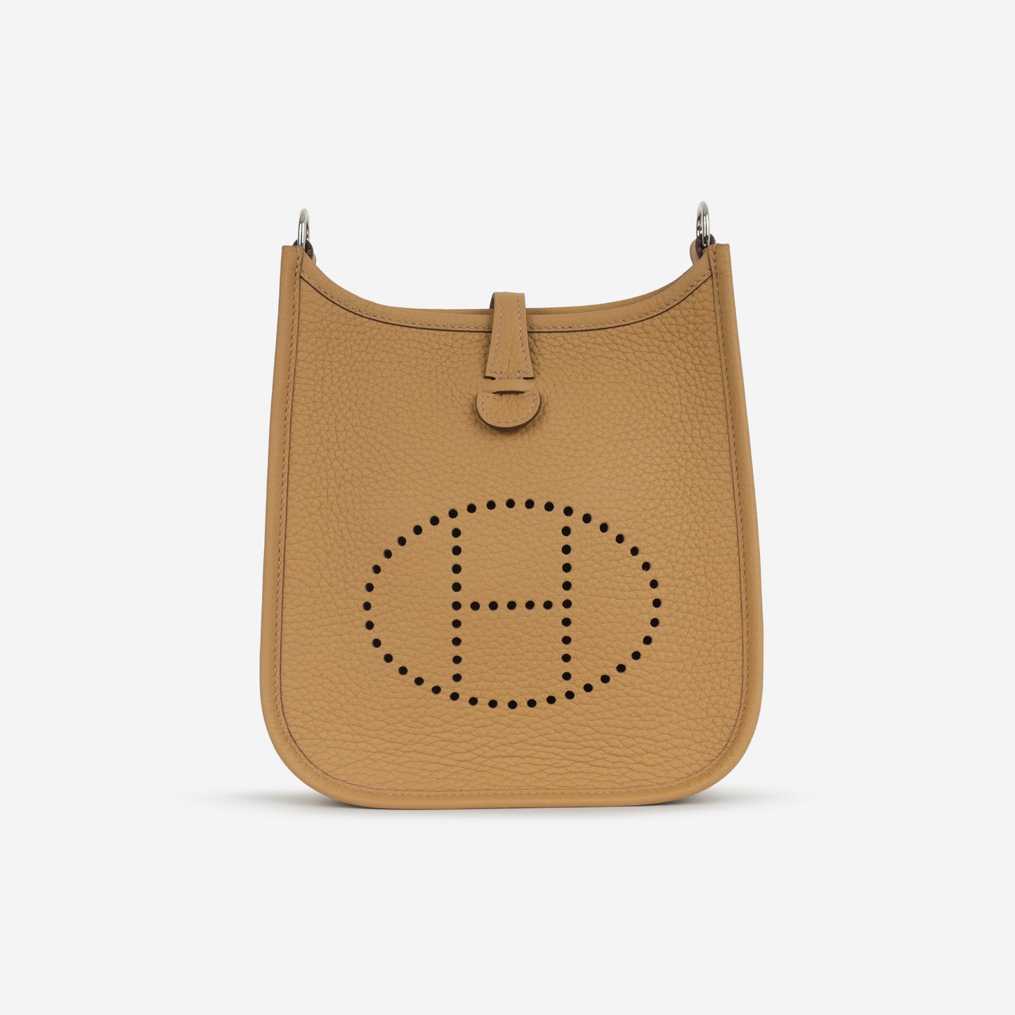 Hermès Mini Evelyne 16  - Biscuit Clemence / Nata Strap | Palladium Hardware